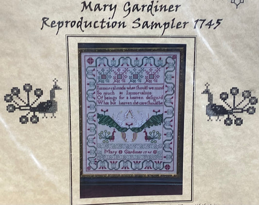 Mary Gardiner Reproduction Sampler 1745 by Of Female Worth