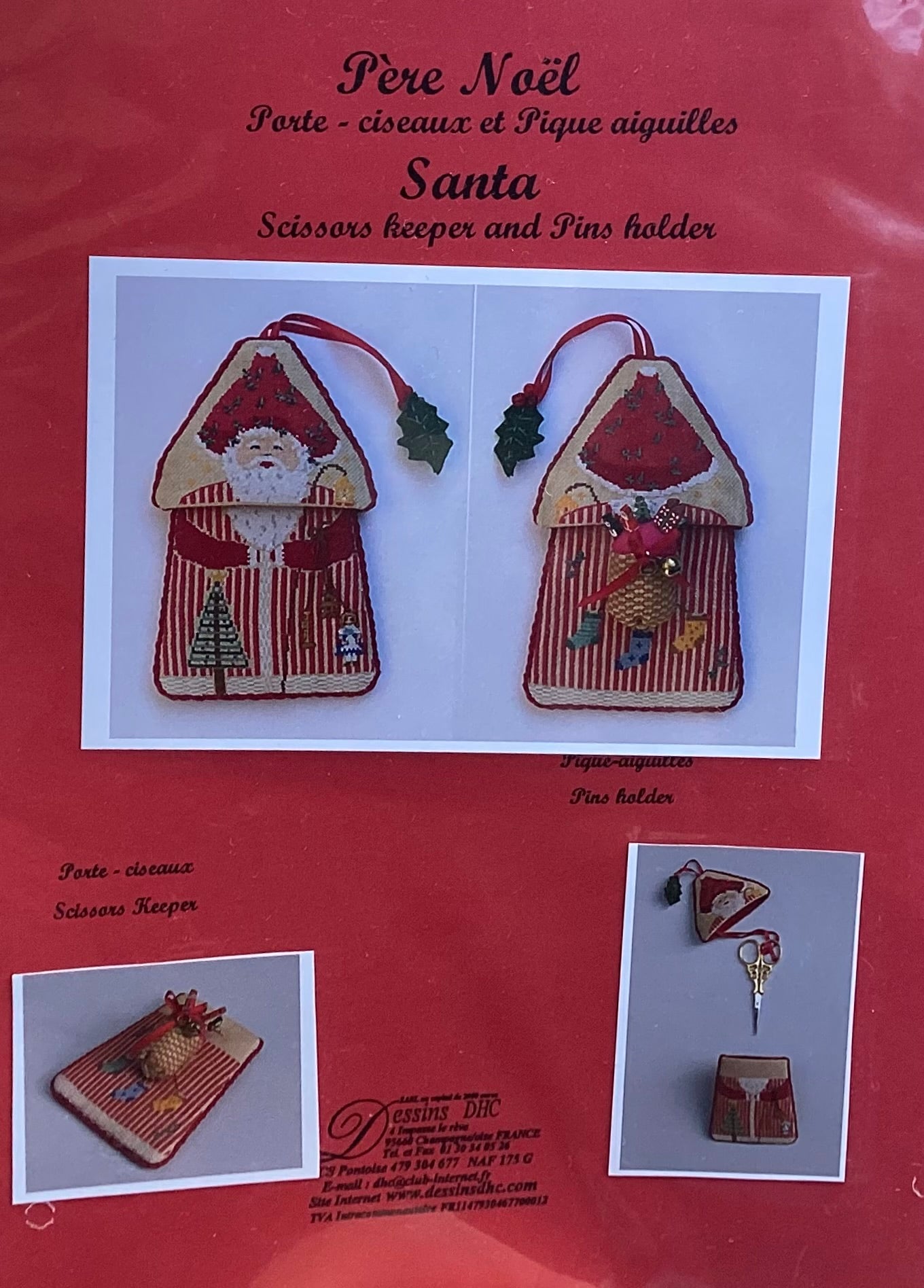 Santa Scissors Keeper and Pins Holder by Dessins DHC