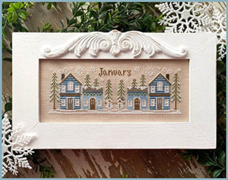 Monthly Mini Village: January  Mini Village by Country Cottage Needleworks