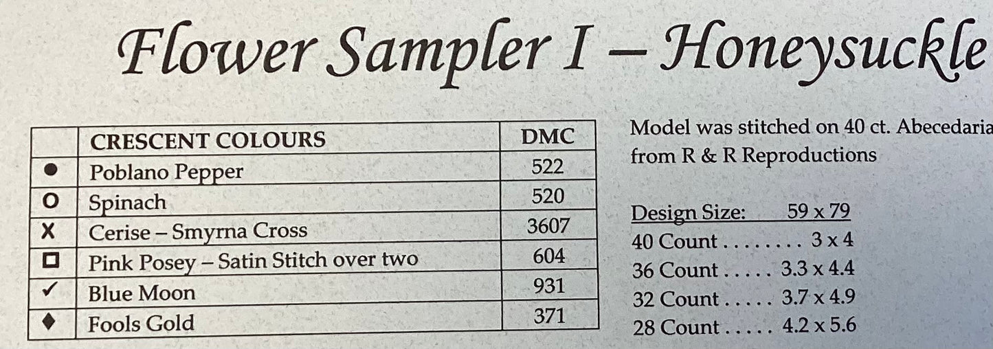 Flower Samplers Book 1 by Hillside Samplings