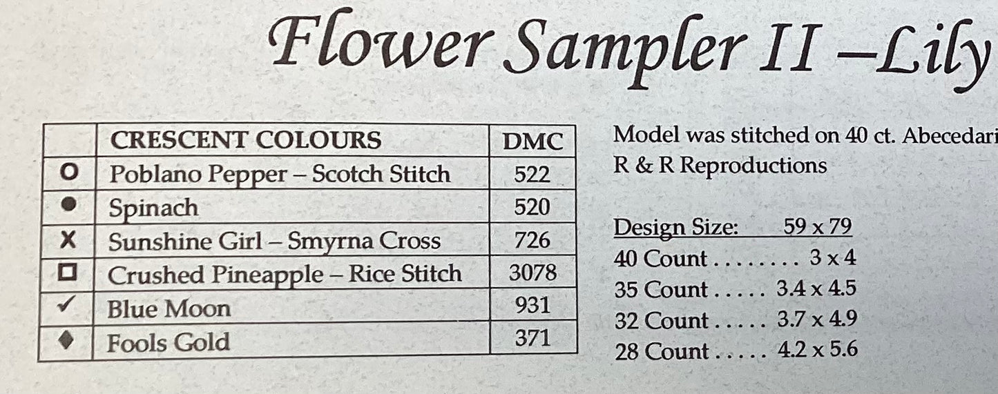 Flower Samplers Book 1 by Hillside Samplings