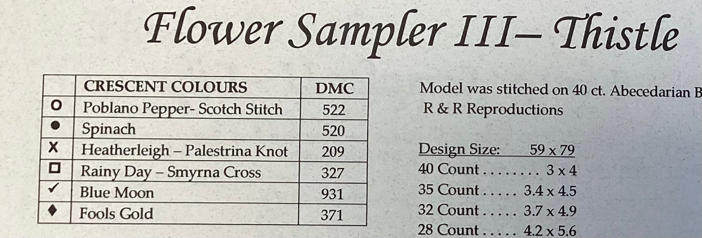 Flower Samplers Book 1 by Hillside Samplings