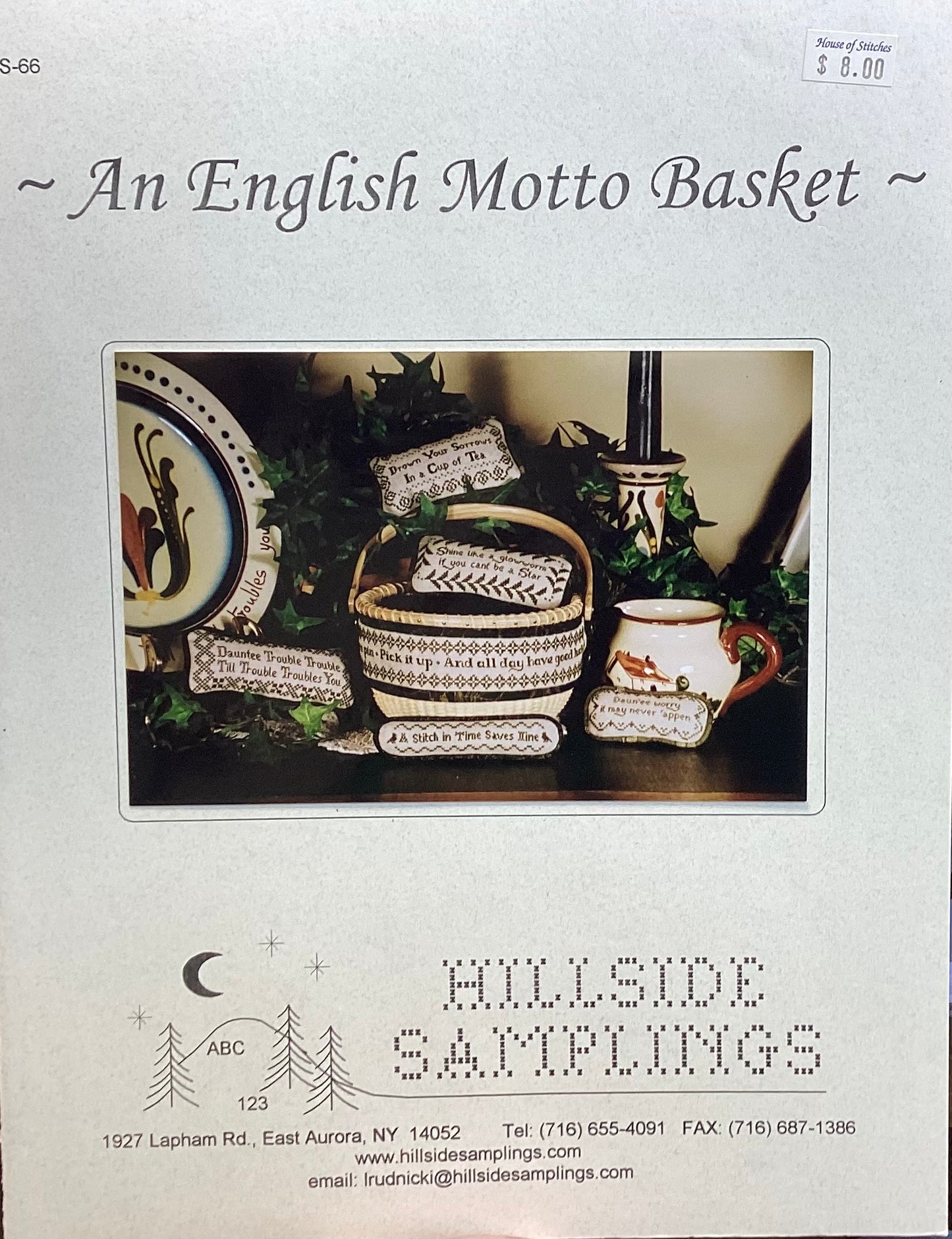 An English Motto Basket by Hillside Samplings