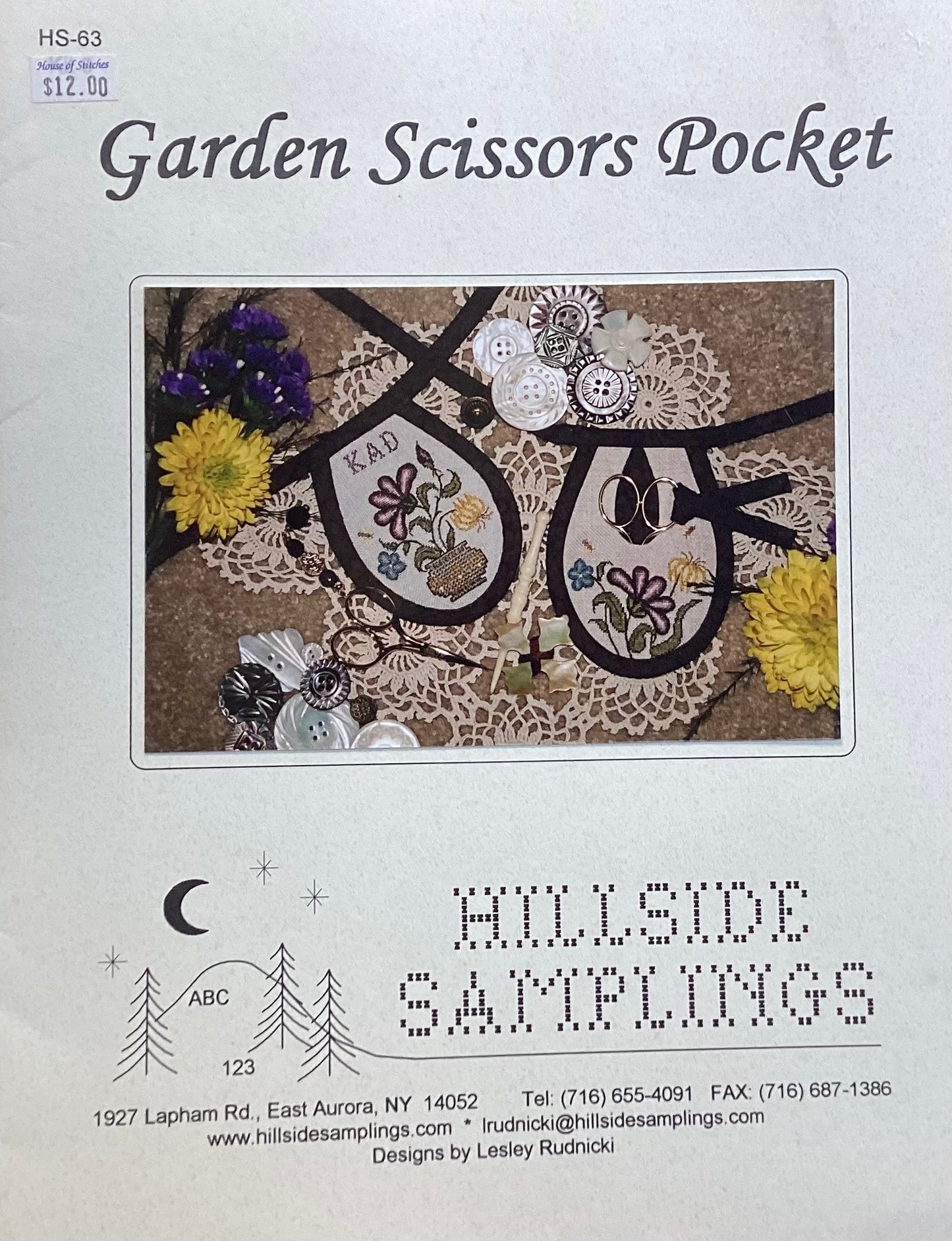 Garden Scissors Pocket by Hillside Samplings