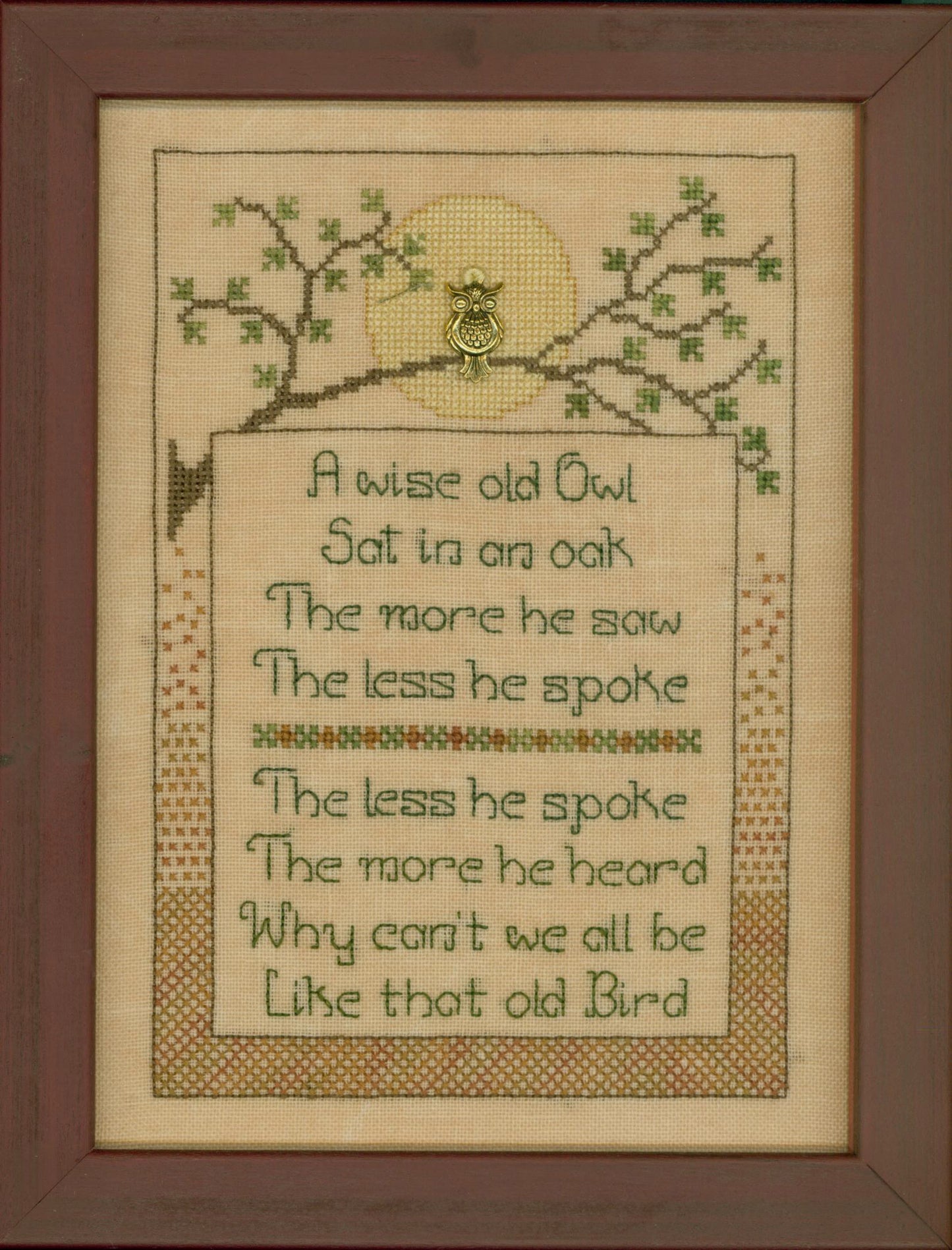 Wise Old Owl Kit by Elizabeth’s Needlework Designs