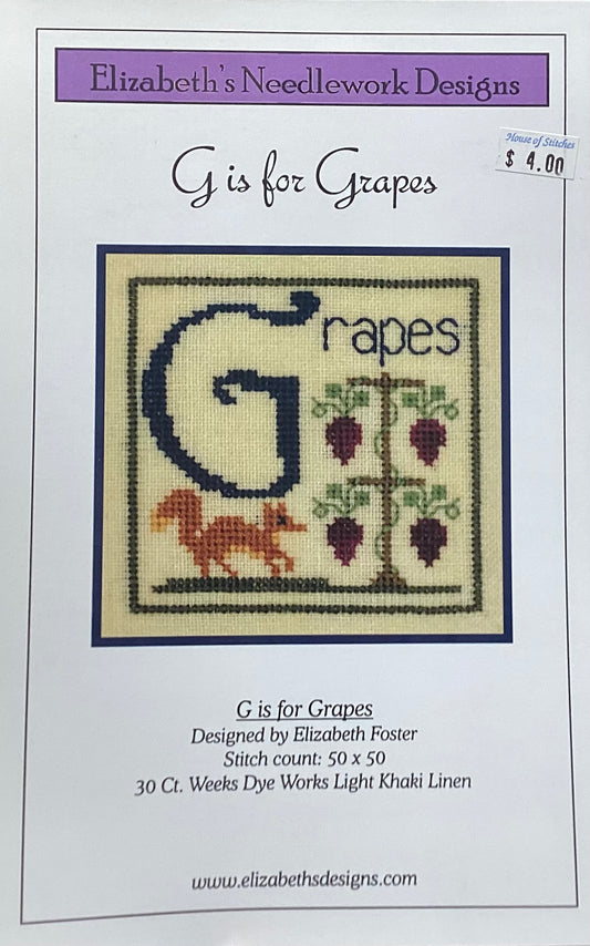 G is for Grapes by Elizabeth’s Needlework Designs