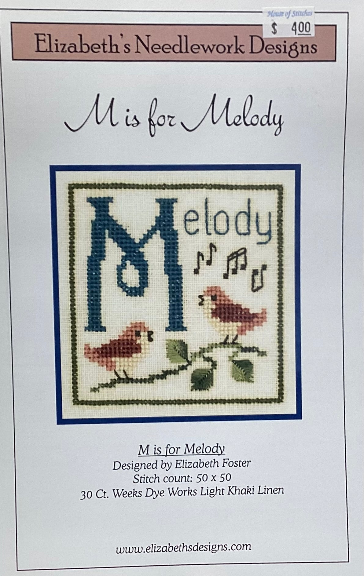 M is for Melody by Elizabeth’s Needlework Designs