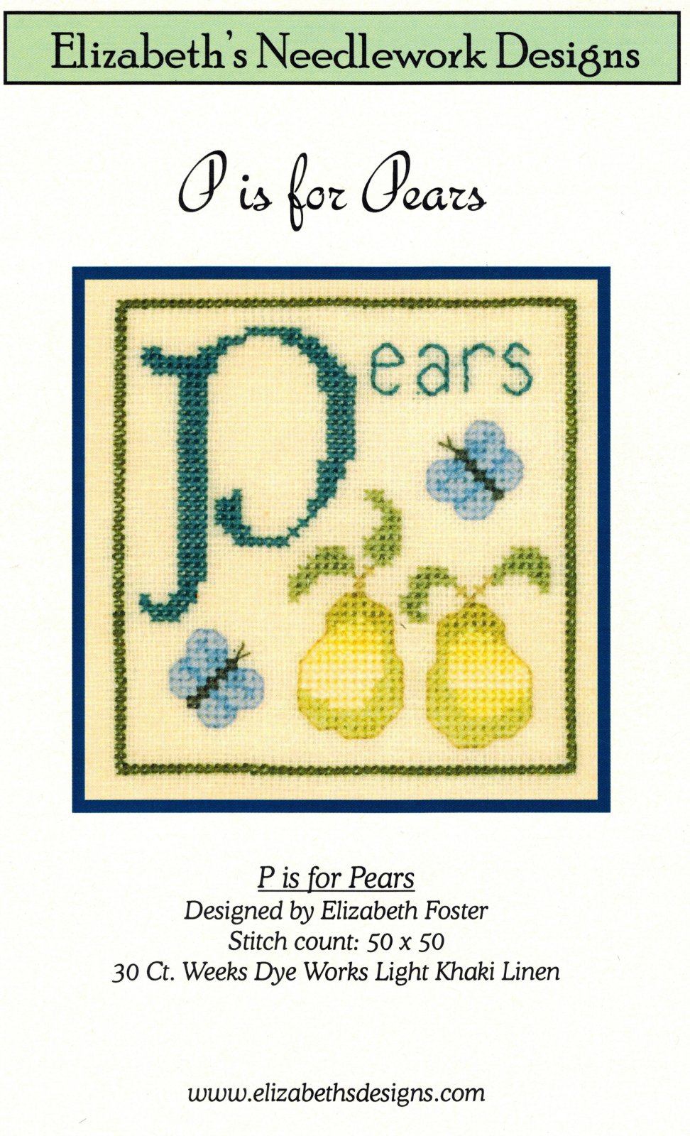 P if for Pears by Elizabeth’s Needlework Designs