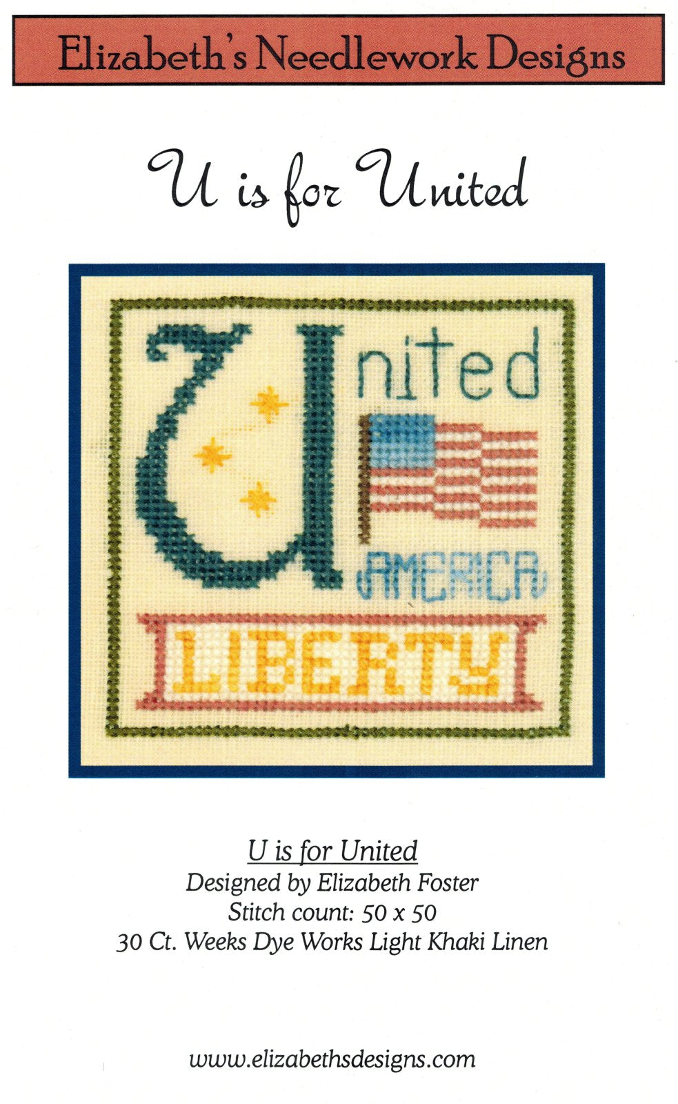 U is for United by Elizabeth’s Needlework Designs