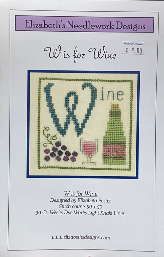 W is for Wine by Elizabeth’s Needlework Designs