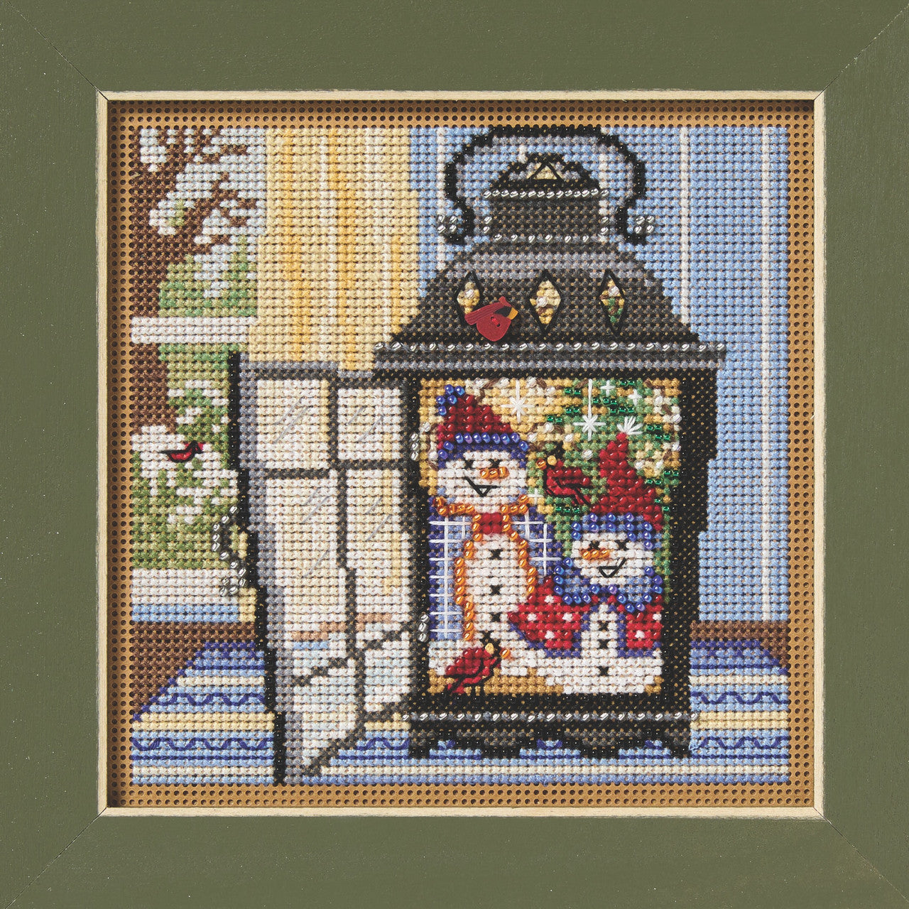 Buttons & Beads Winter Series: Snowman Lantern Kit by Mill Hill