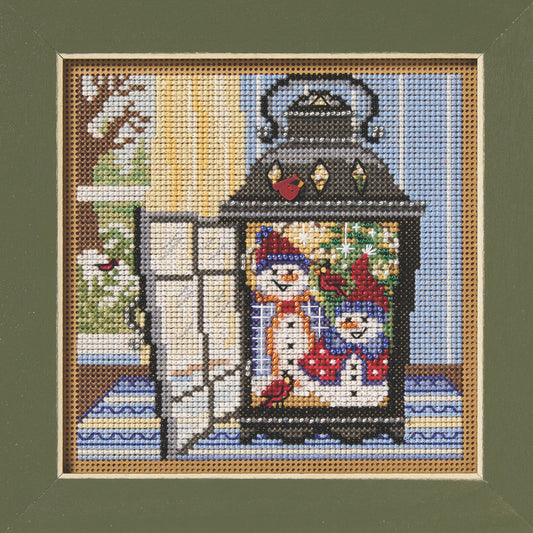 Buttons & Beads Winter Series: Snowman Lantern Kit by Mill Hill
