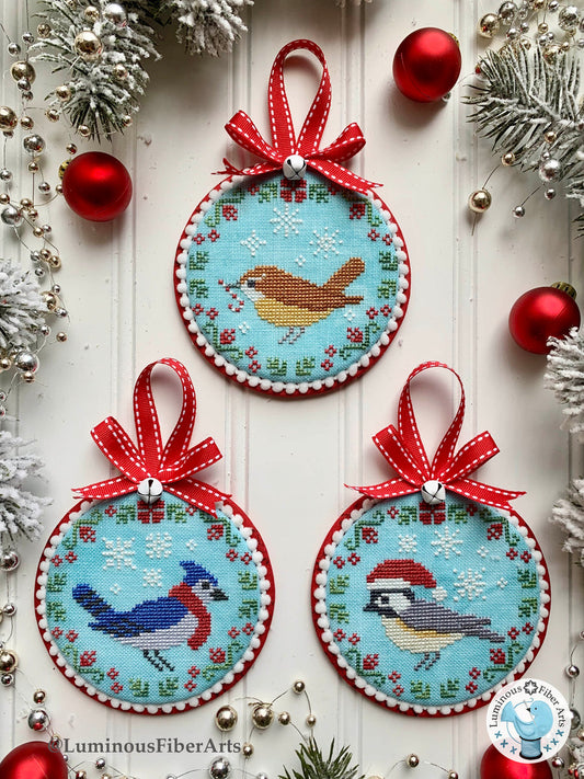 Christmas Bird Trio by Luminous Fiber Arts