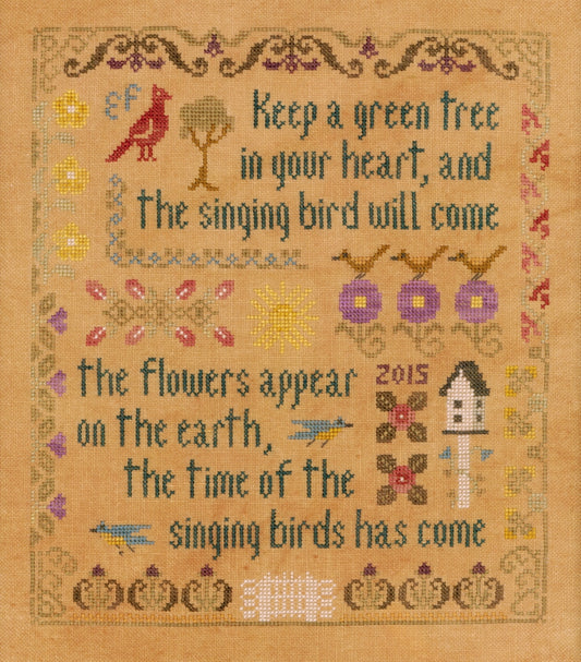 Antique Songbird Sampler by Elizabeth’s Needlework Designs