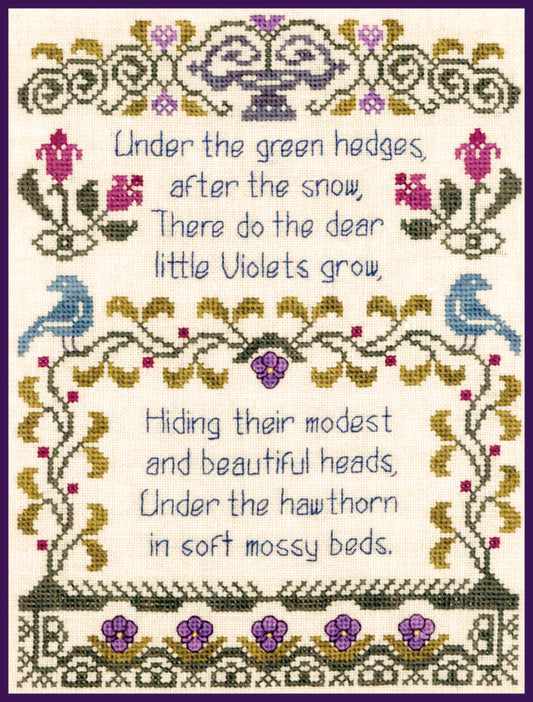 Antique Violet Sampler by Elizabeth’s Needlework Designs