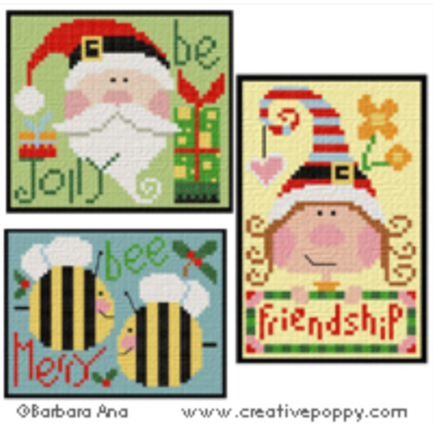 More Christmas Ornaments by Barbara Ana Designs