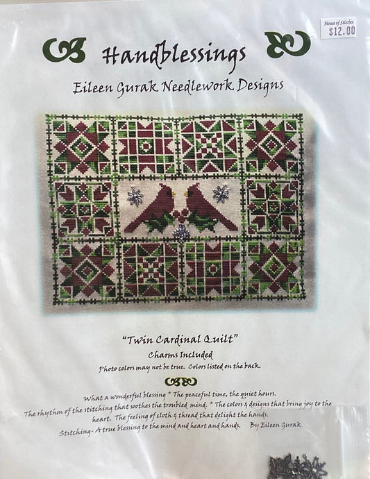 Twin Cardinal Quilt by Handblessings