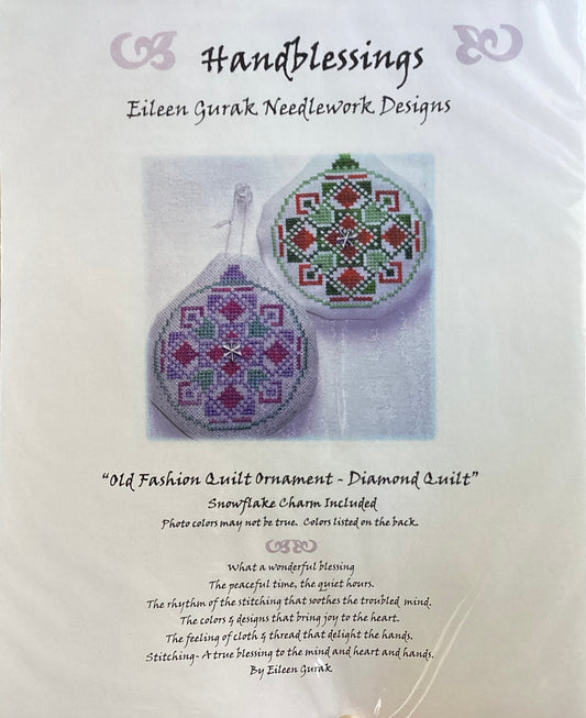 Old Fashion Quilt Ornament- Diamond Quilt by Handblessings