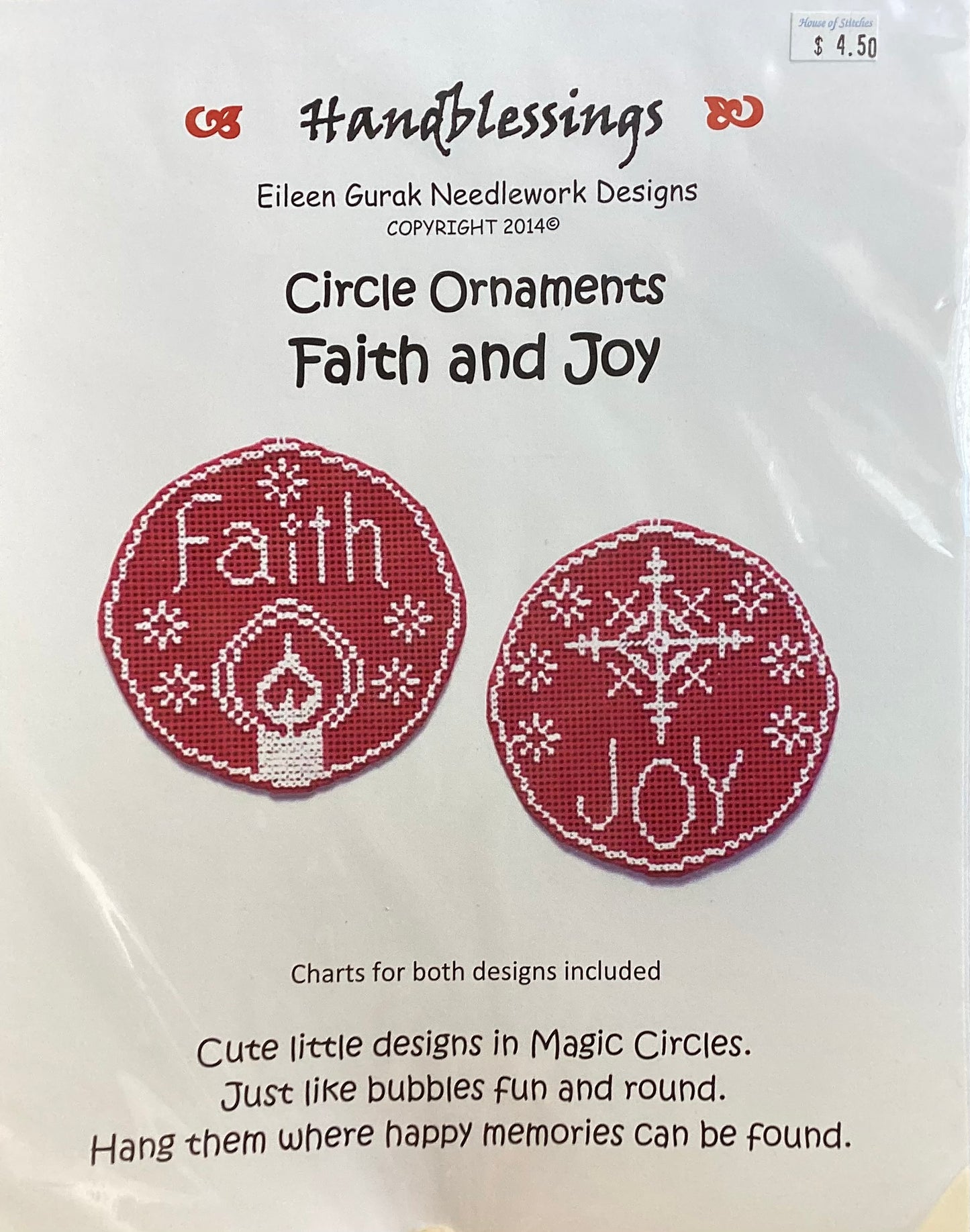 Circle Ornaments Faith and Joy by Handblessings