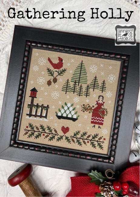 Gathering Holly By Annie Beez Folk Art