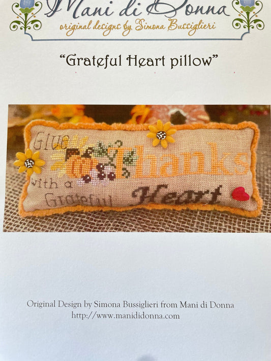 Grateful Heart Pillow by Mani di Donna