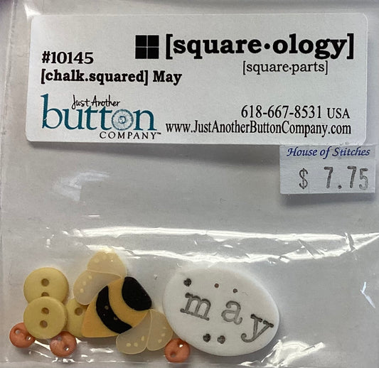 Square-ology: Chalk Squared May Embellishment Pack by Just Another Button Company
