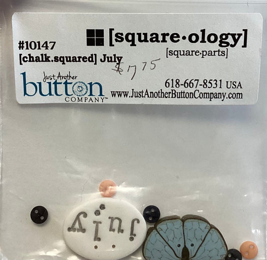 Square-ology: Chalk Squared July Embellishment Pack by Just Another Button Company