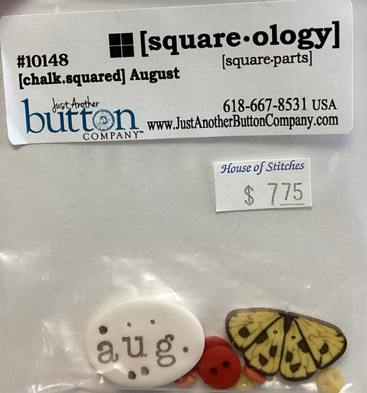 Square-ology: Chalk Squared August Embellishment Pack by Just Another Button Company