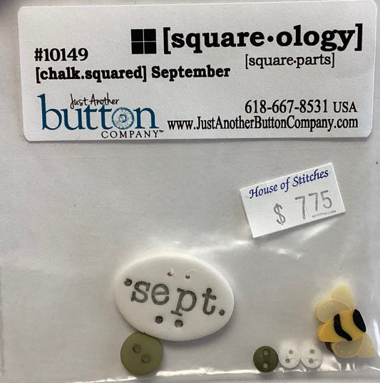 Square-ology: Chalk Squared September Embellishment Pack by Just Another Button Company