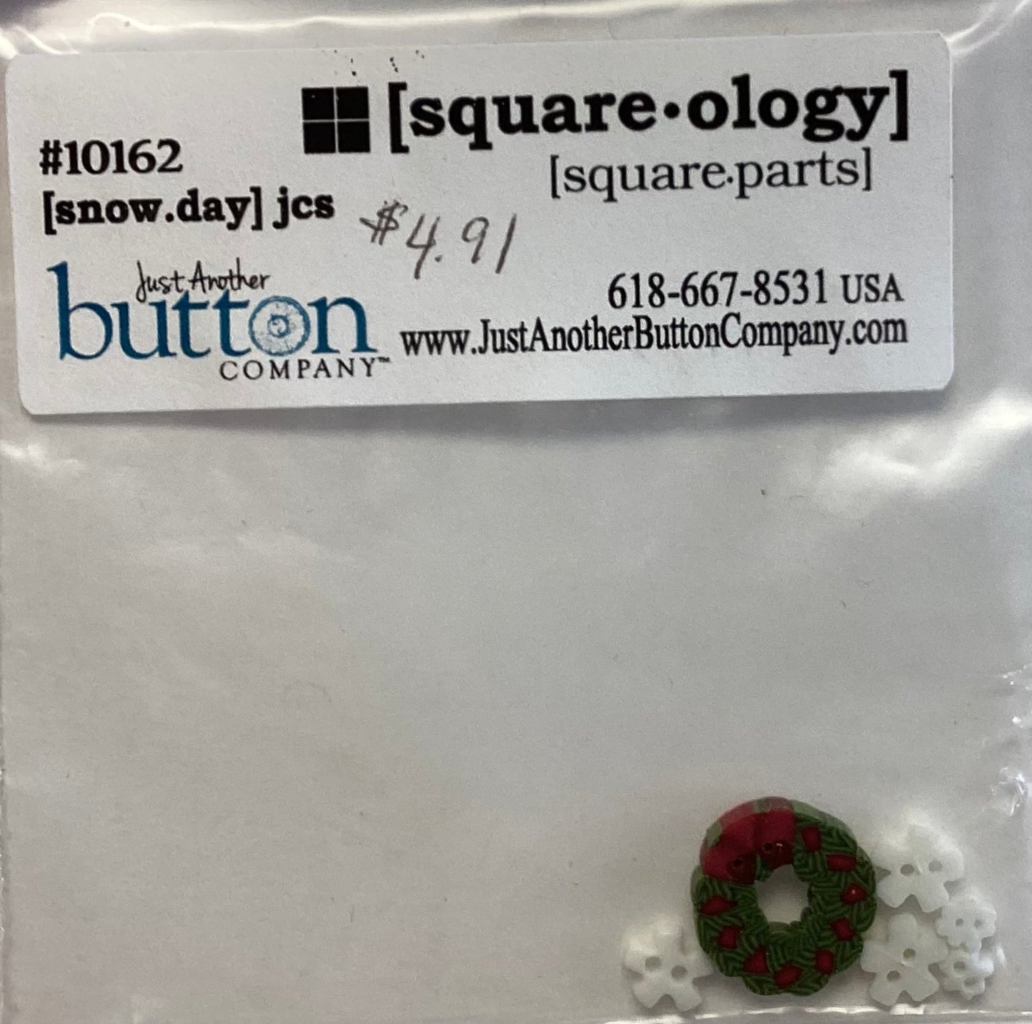 Square-ology: Snow Days Embellishment Pack by Just Another Button Company