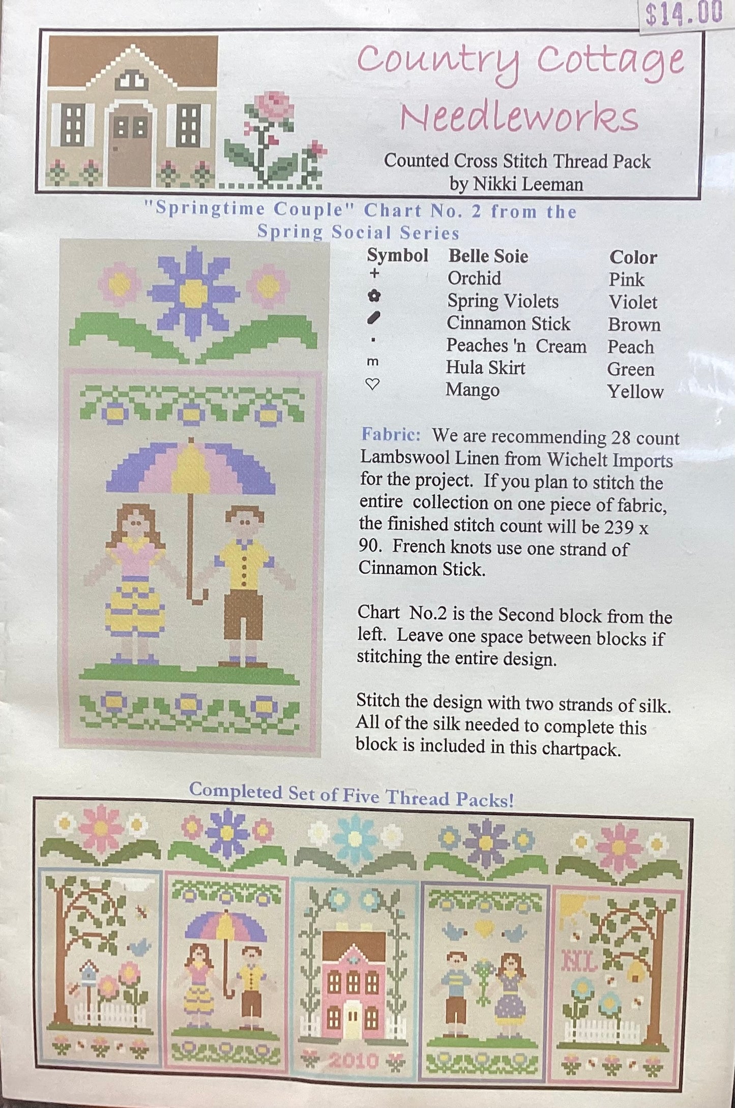 Spring Social Series: #2 Springtime Couple by Country Cottage Needleworks