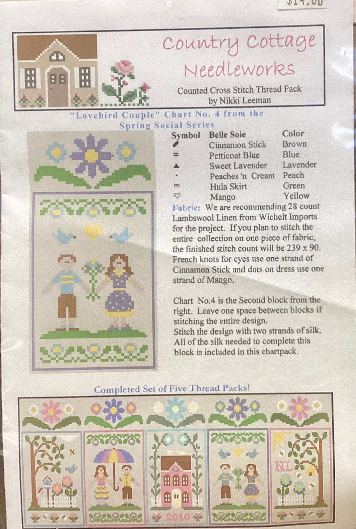 Spring Social Series: #4 Lovebird Couple by Country Cottage Needleworks