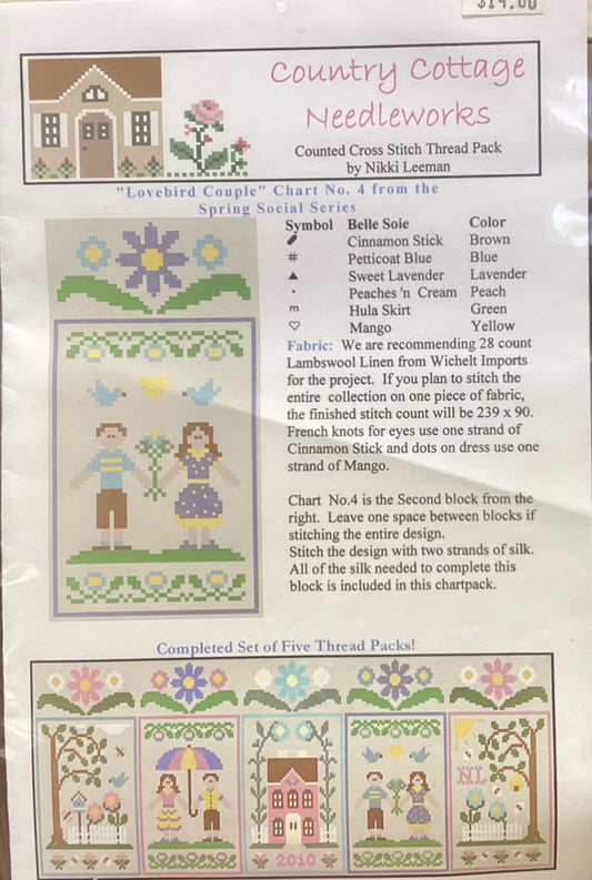 Spring Social Series: #4 Lovebird Couple by Country Cottage Needleworks