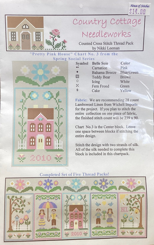 Spring Social Series: #3 Pretty Pink House by Country Cottage Needleworks