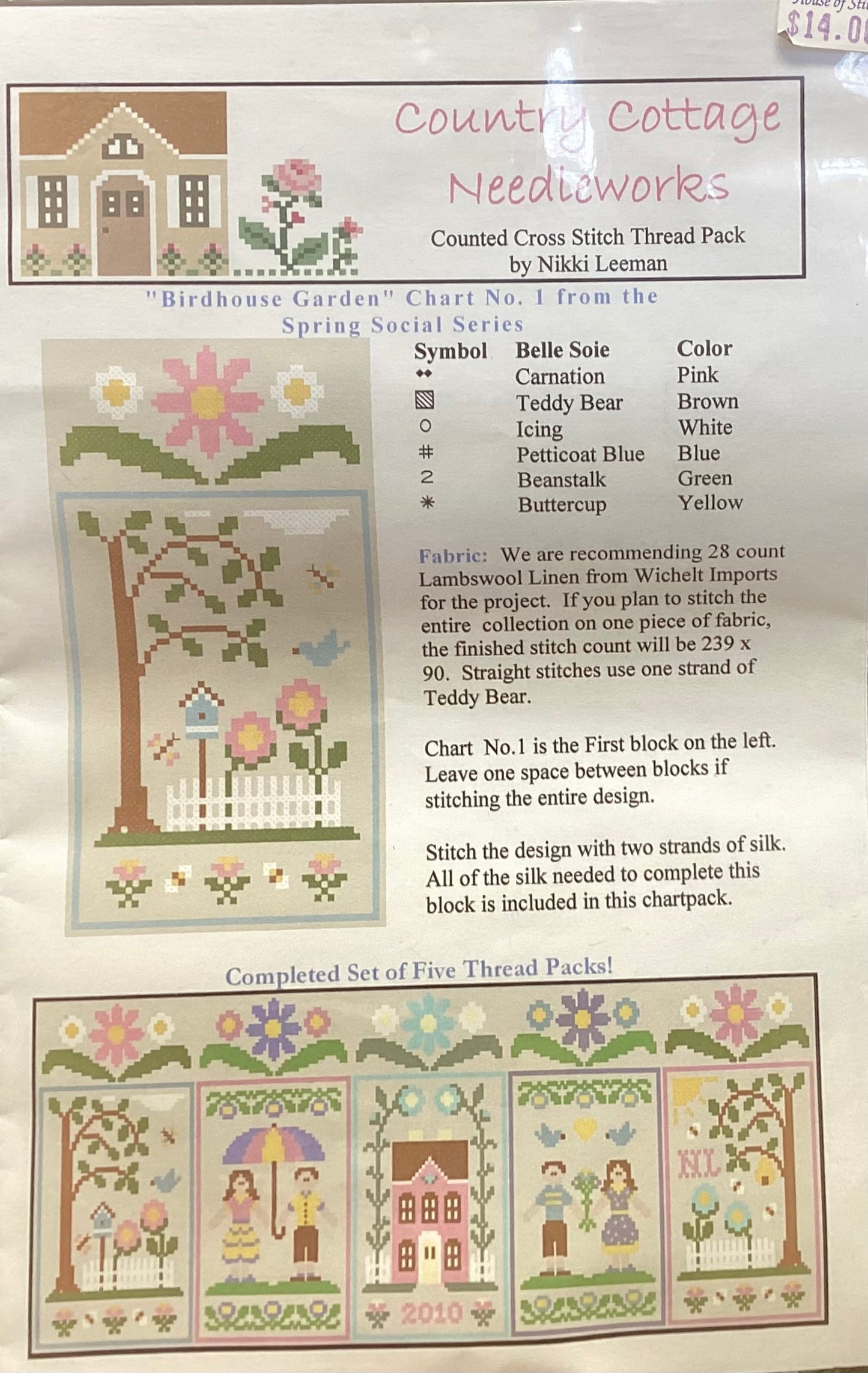 Spring Social Series: #1 Birdhouse Garden by Country Cottage Needleworks