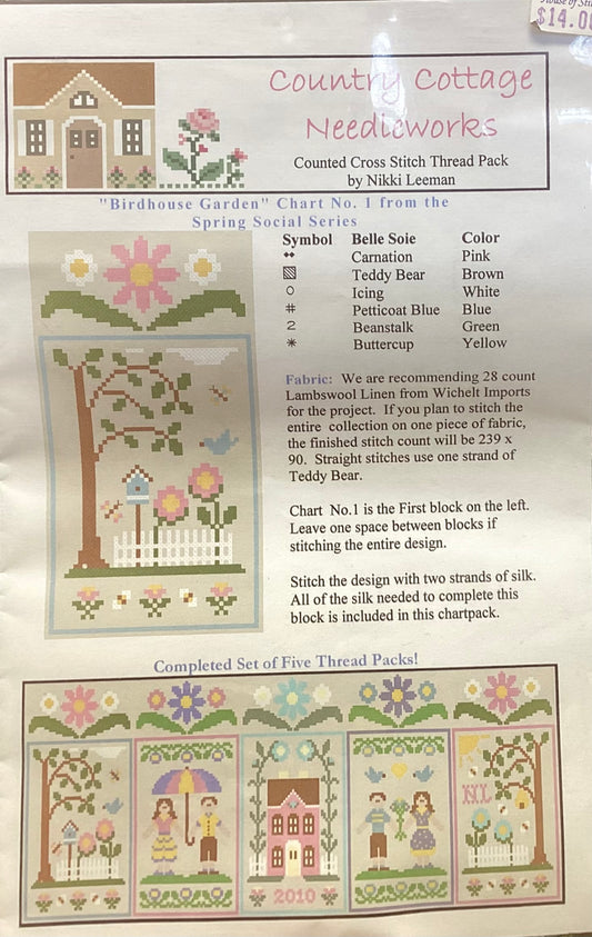 Spring Social Series: #1 Birdhouse Garden by Country Cottage Needleworks