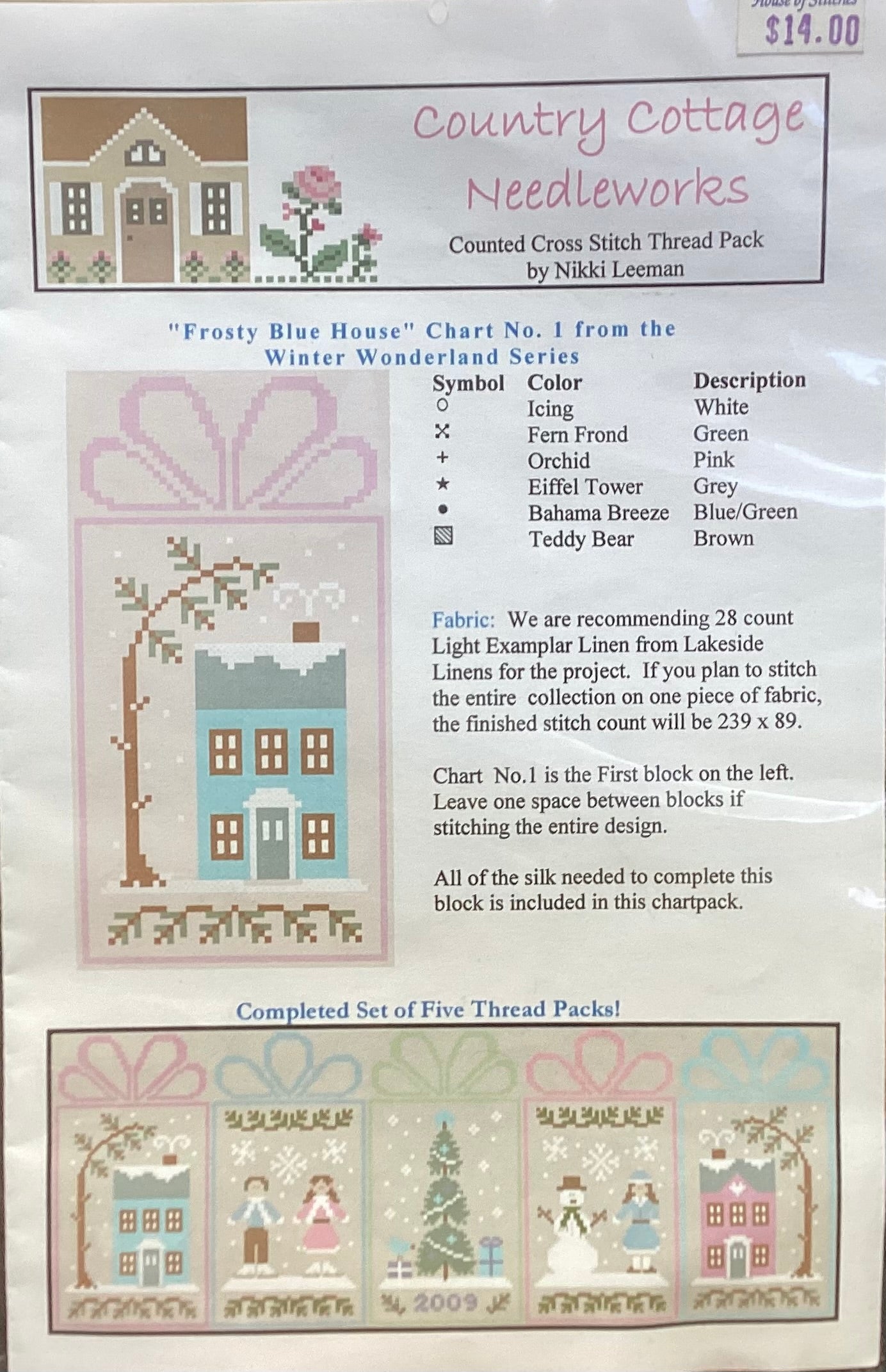 Winter Wonderland Series: #1 Frosty Blue House by Country Cottage Needleworks