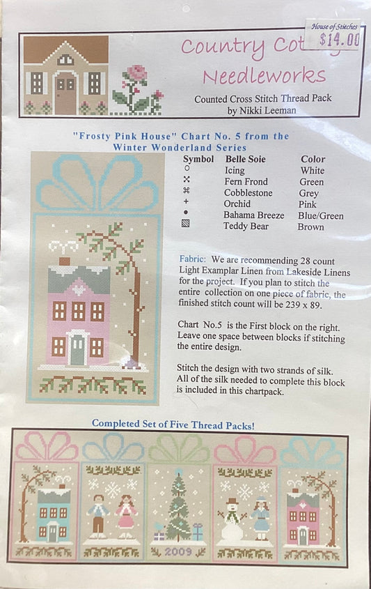 Winter Wonderland Series: #5 Frosty Pink House by Country Cottage Needleworks