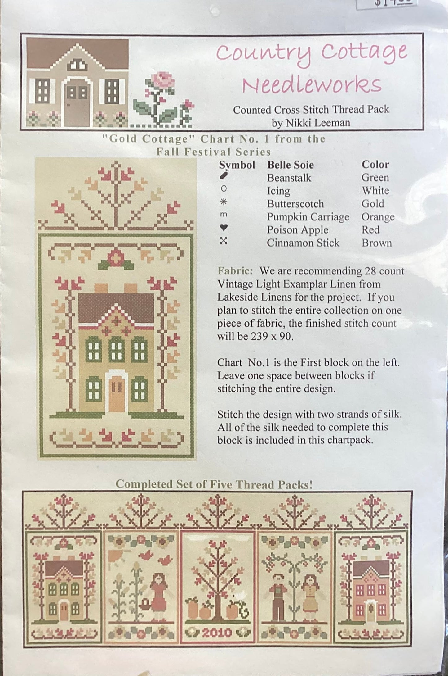 Fall Festival Series: #1 Gold Cottage by Country Cottage Needleworks