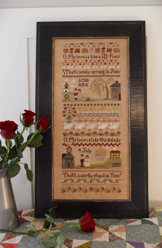 Red, Red Rose Sampler By Cosford Rise Stitchery