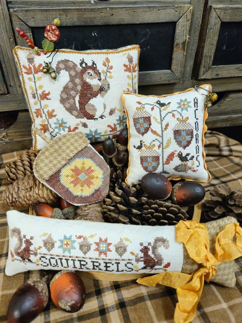 Acorn Thieves by Quaint Rose Needlearts