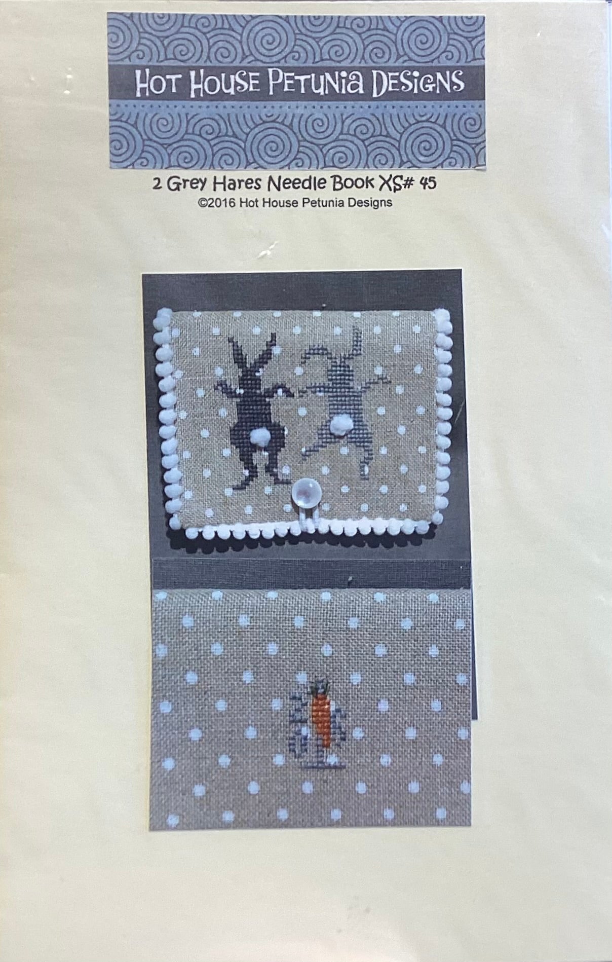 2 Grey Hares Needle Book by Hot House Petunia Designs