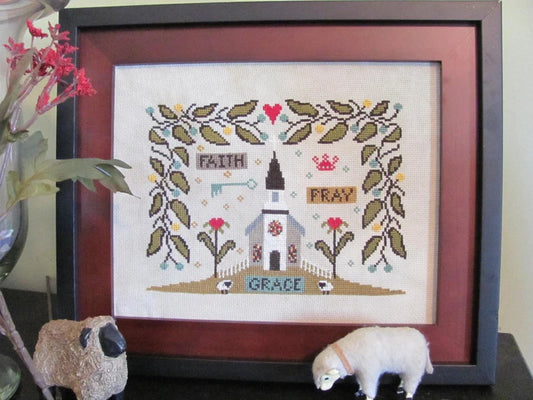 Old School Church by By The Bay Needleart