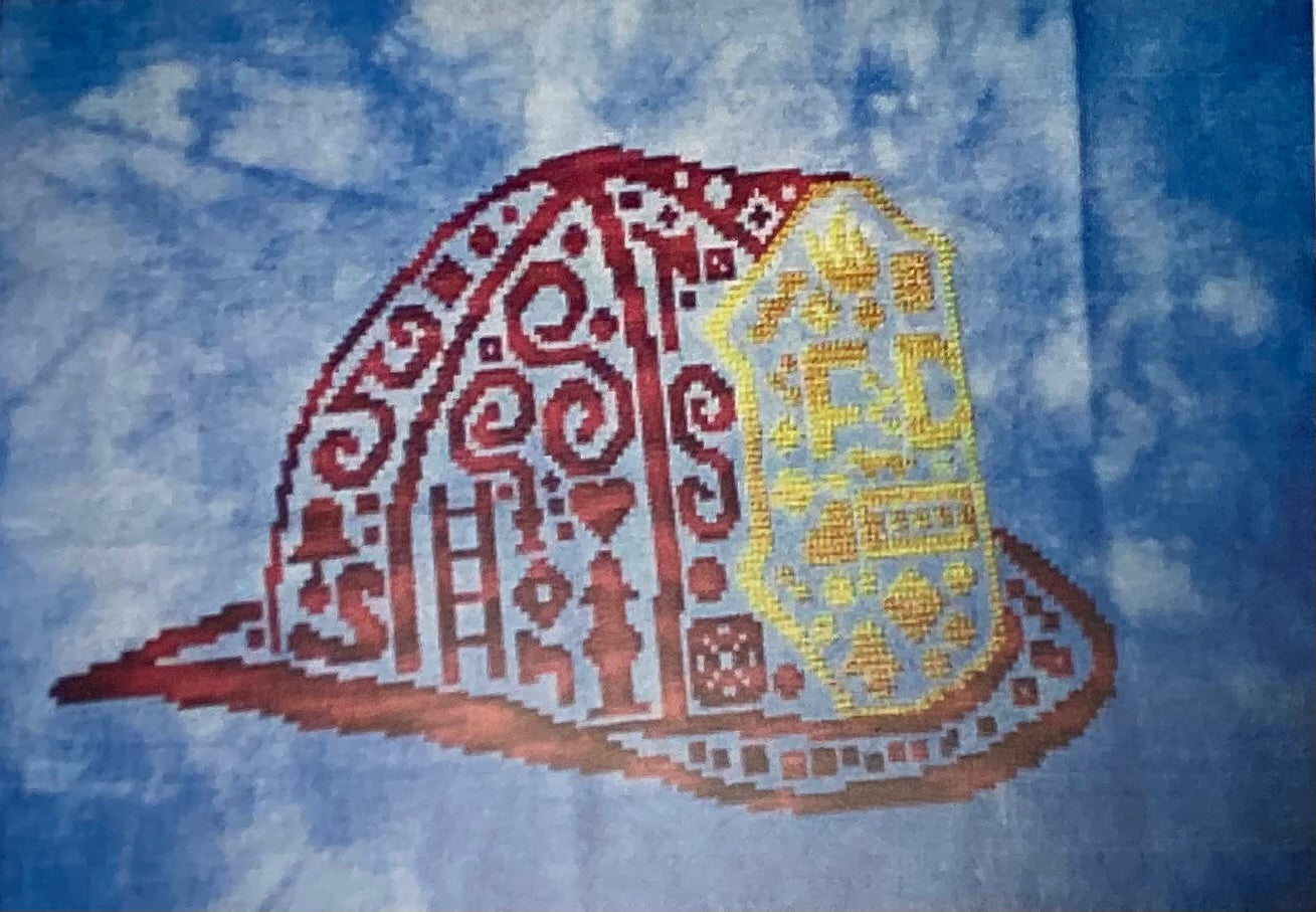 Tribal Fire Helmet by White Willow Stitching