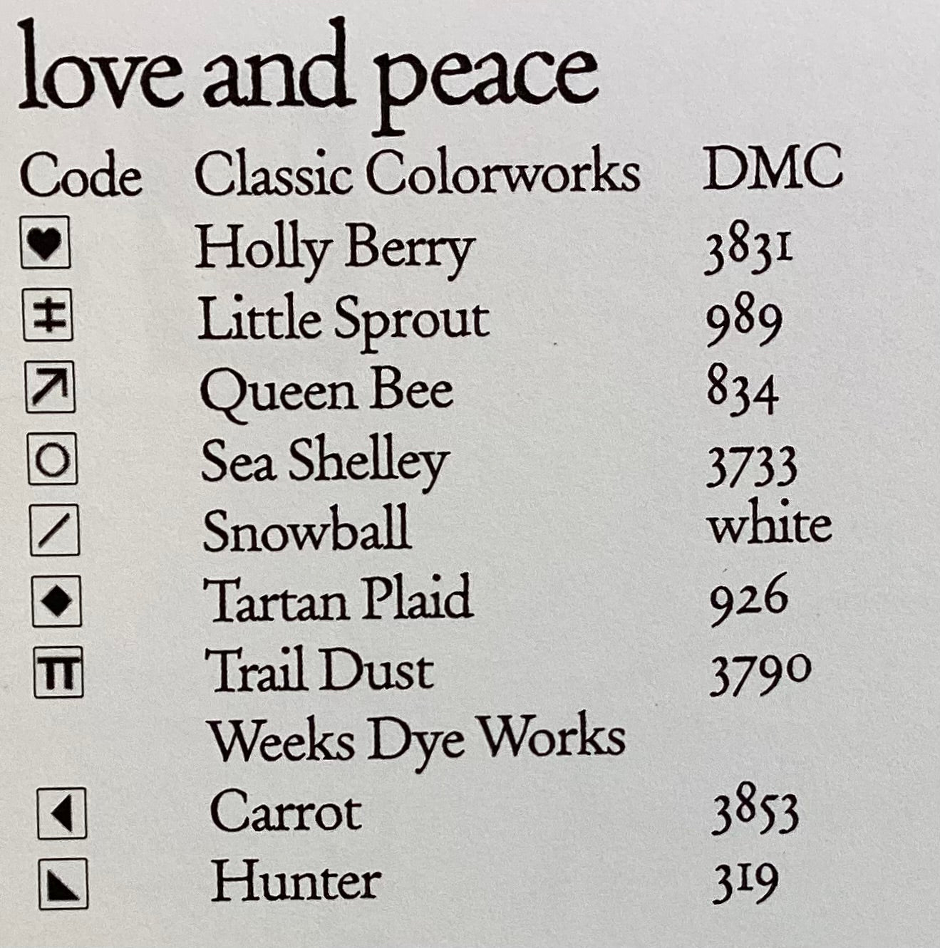 Love and Peace by Heart in Hand