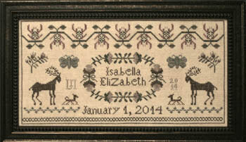 Honeysuckle Birth Sampler by La-D-Da Designs