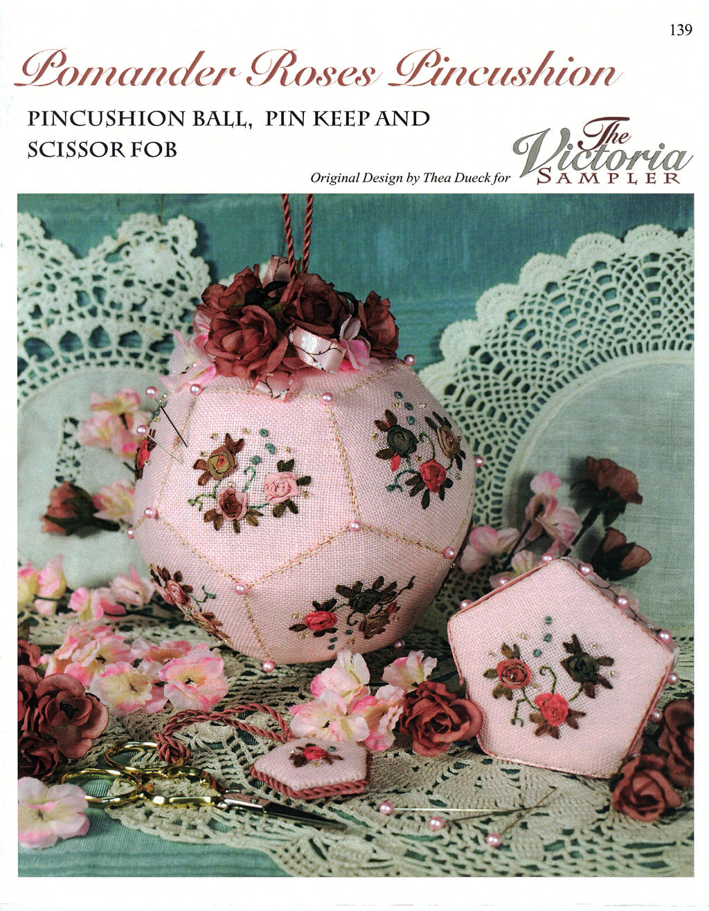 Pomander Roses Pincushion By The Victoria Sampler