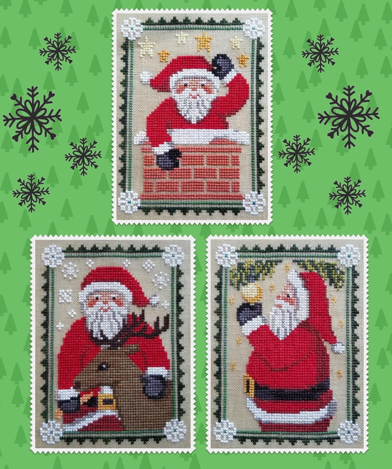 Santa Trio by Waxing Moon Designs