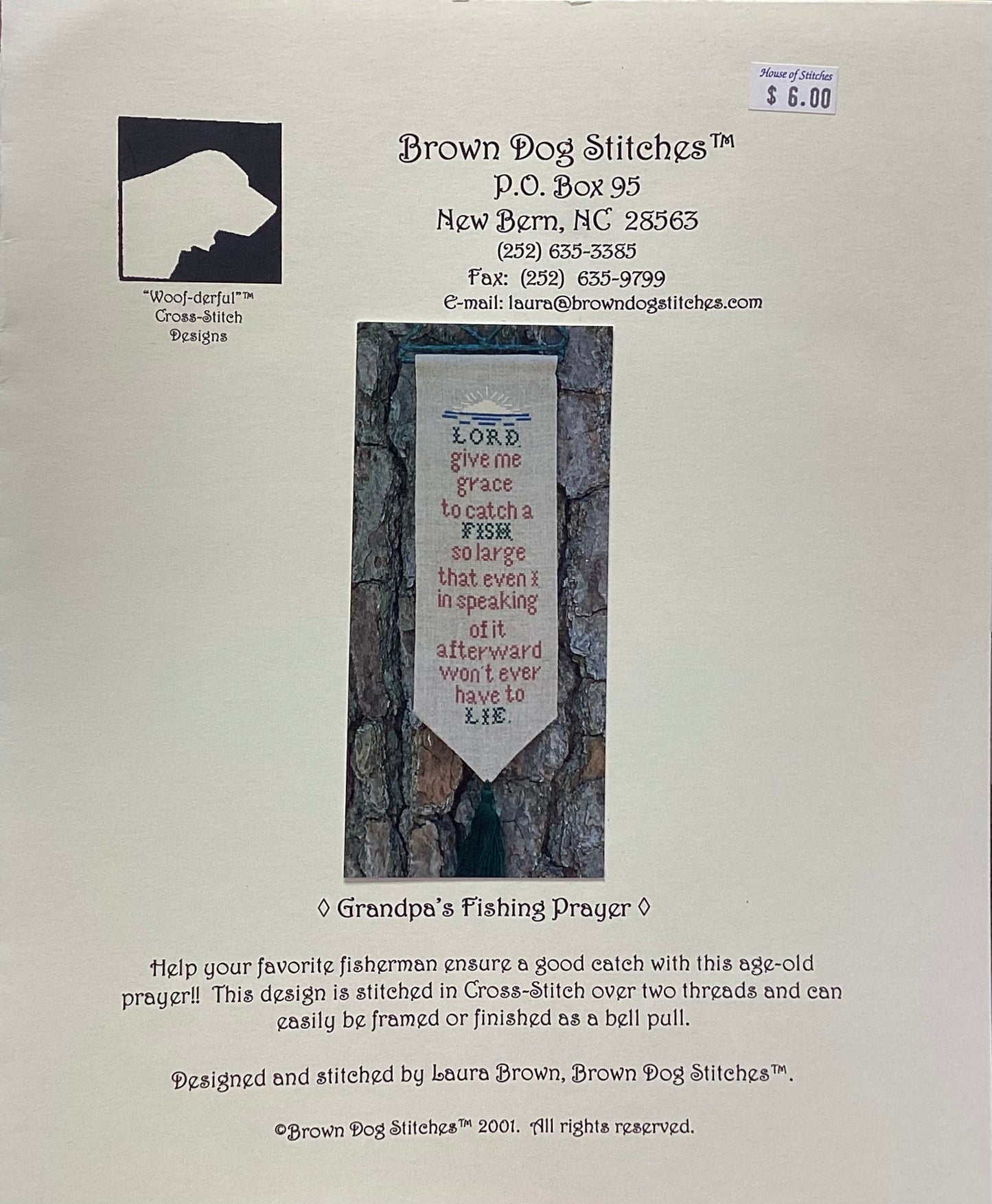 Grandpa's Fishing Prayer by Brown Dog Stitches