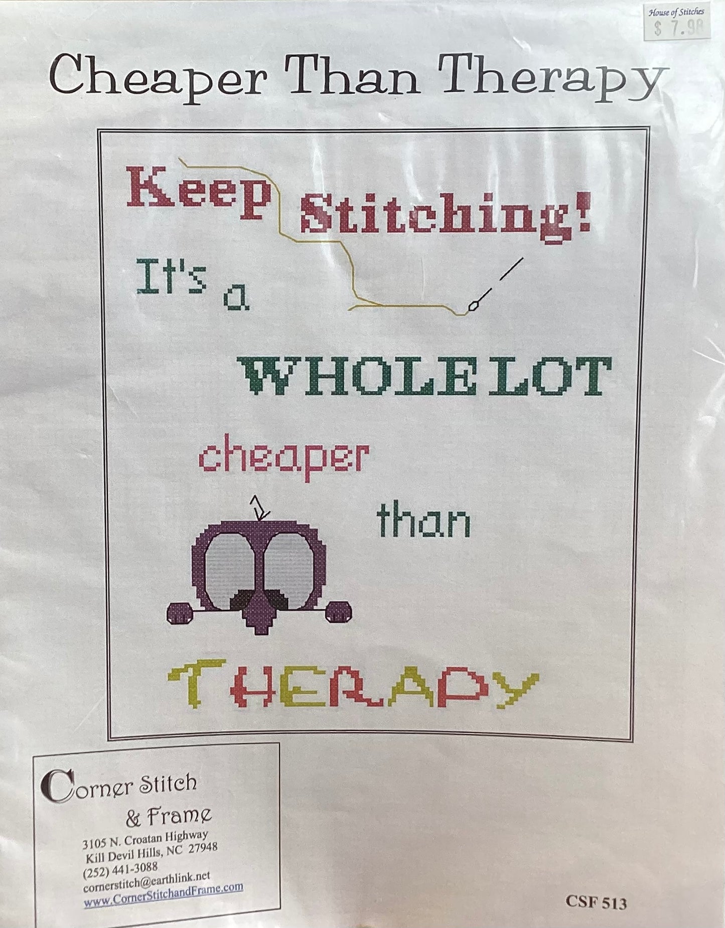 Cheaper Than Therapy by Corner Stitch & Frame